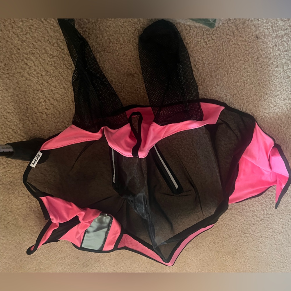 Ankaier Horse Fly Mask with Ears pink